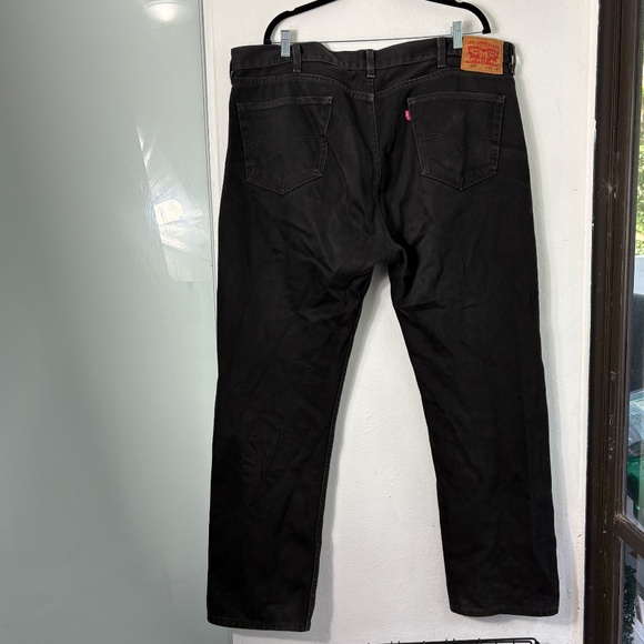 Levi's 505 Regular Fit Jeans Men's Size 42x32 Black 100% Cotton Big & Tall - Picture 7 of 9